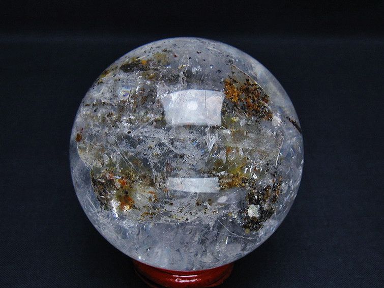 虹入り ガーデン水晶 丸玉 67mm [t100-4684] 3枚目