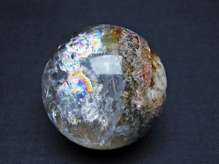 虹入り ガーデン水晶 丸玉 47mm [t100-4715] 1枚目