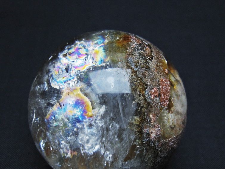 虹入り ガーデン水晶 丸玉 47mm [t100-4715] 2枚目