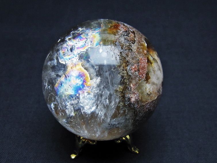 虹入り ガーデン水晶 丸玉 47mm [t100-4715] 3枚目