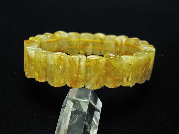 ゴールドタイチンルチル バングル [t107-3610]