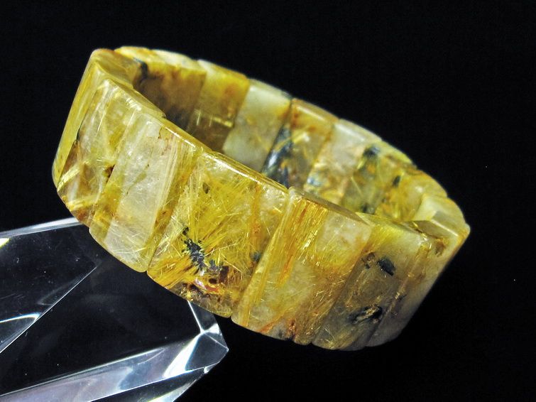 ゴールドタイチンルチル バングル [t107-3778] 1枚目