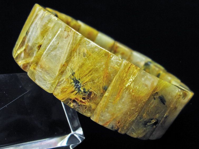 ゴールドタイチンルチル バングル [t107-3778] 2枚目