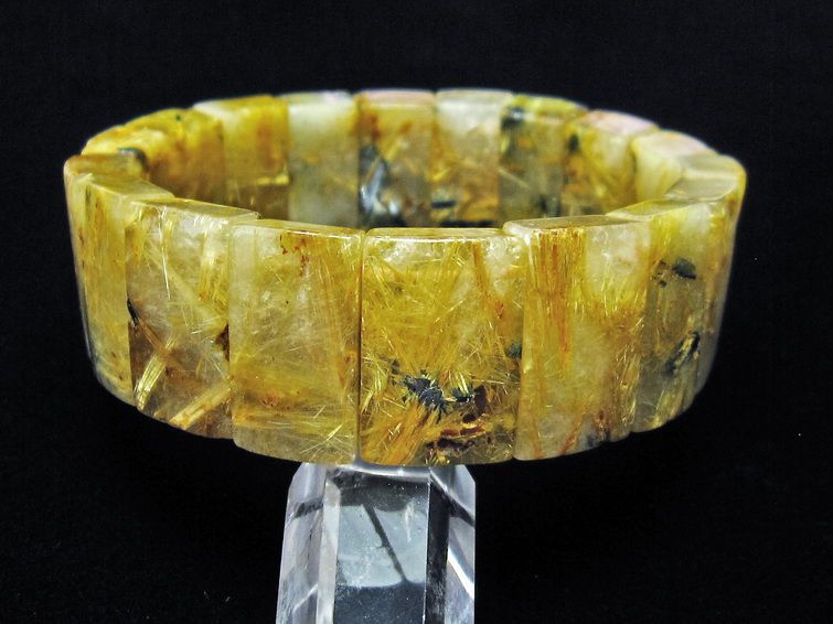 ゴールドタイチンルチル バングル [t107-3778] 3枚目