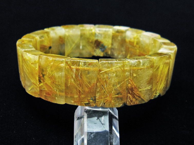 ゴールドタイチンルチル バングル [t107-3789] 3枚目