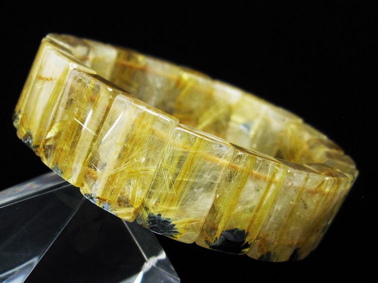 ゴールドタイチンルチル バングル [t107-4249] 1枚目