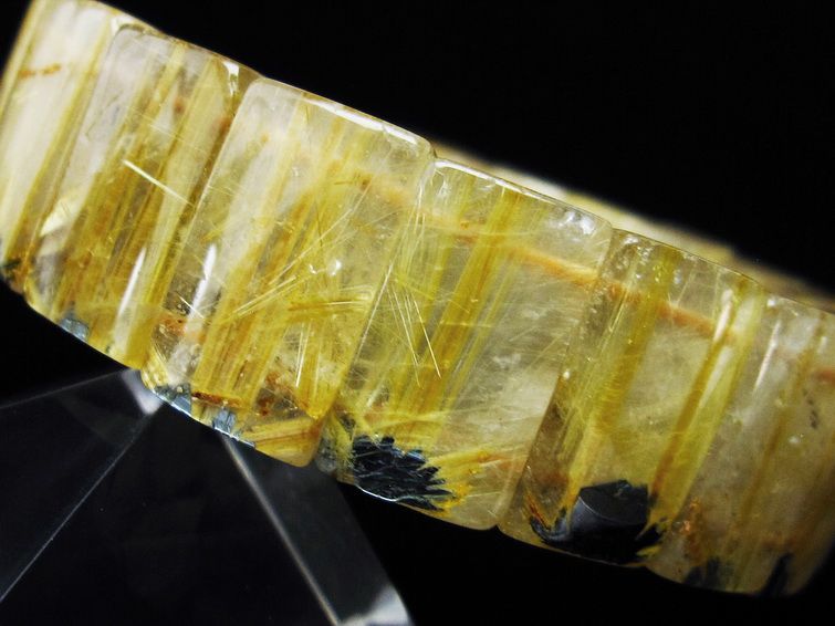 ゴールドタイチンルチル バングル [t107-4249] 2枚目