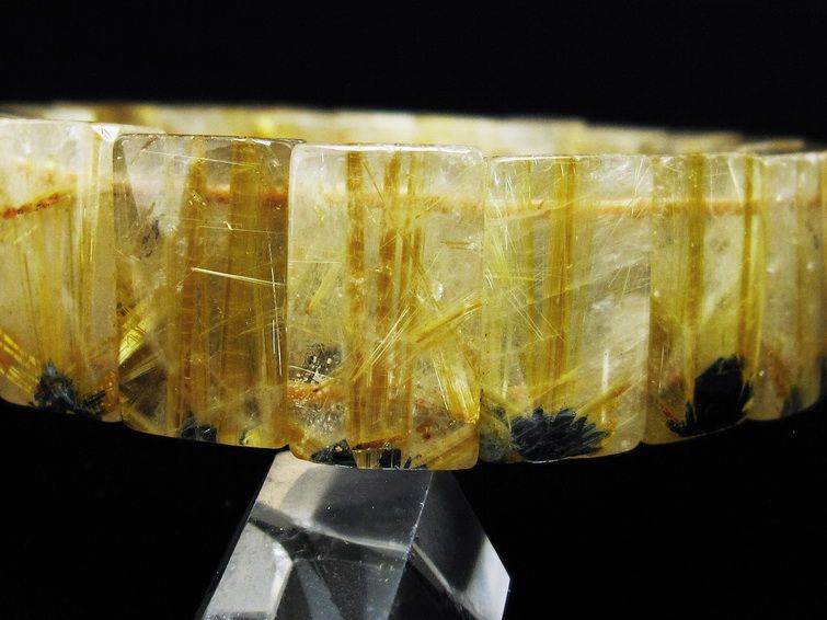 ゴールドタイチンルチル バングル [t107-4249] 3枚目