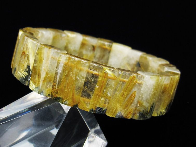 ゴールドタイチンルチル バングル [t107-4252] 1枚目