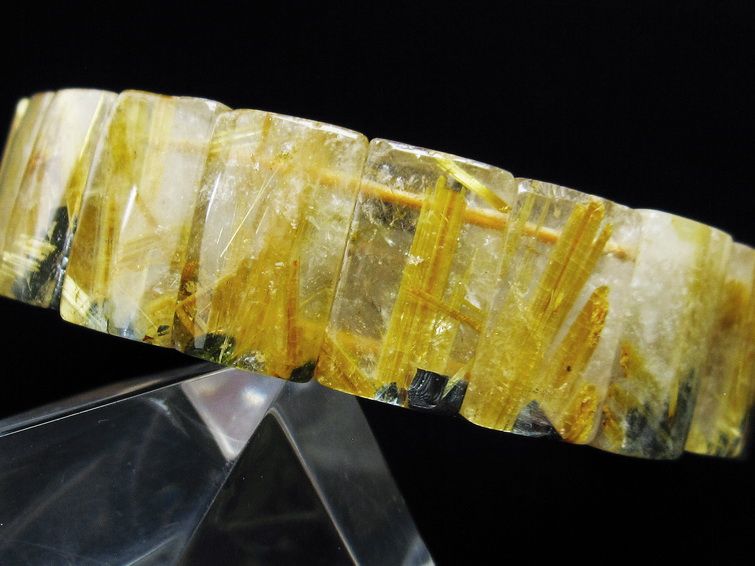 ゴールドタイチンルチル バングル [t107-4252] 2枚目