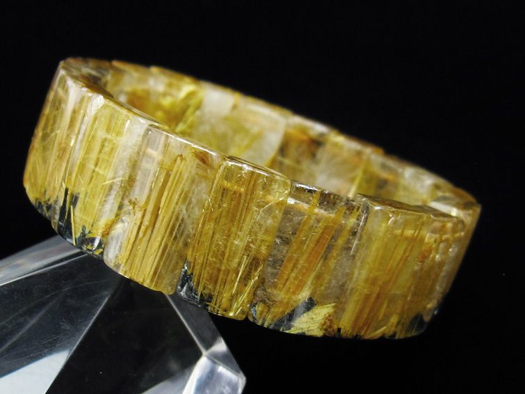 ゴールドタイチンルチル バングル [t107-4285] 1枚目