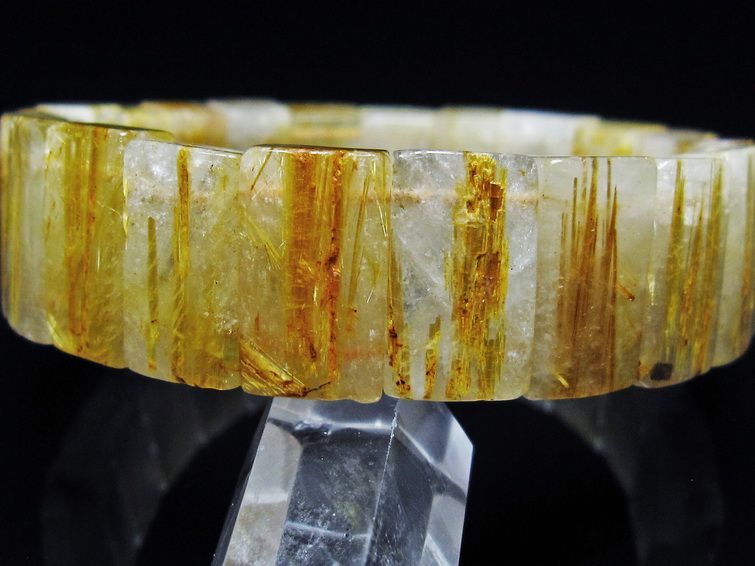 ゴールドタイチンルチル バングル [t107-4450]