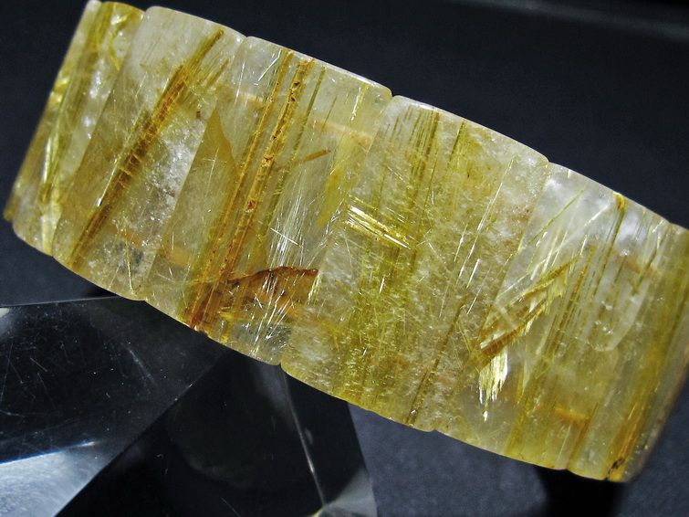 ゴールドタイチンルチル バングル [t107-4465] 2枚目