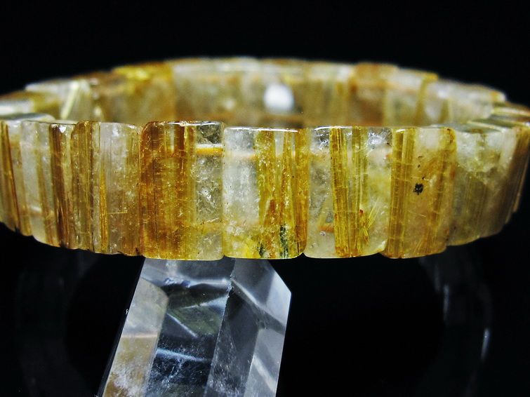 ゴールドタイチンルチル バングル [t107-4476] 3枚目