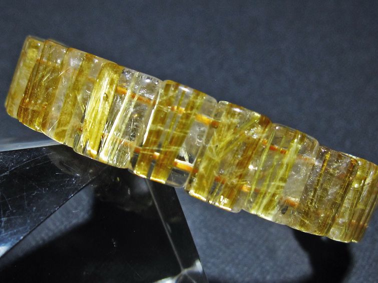 ゴールドタイチンルチル バングル [t107-4503] 2枚目