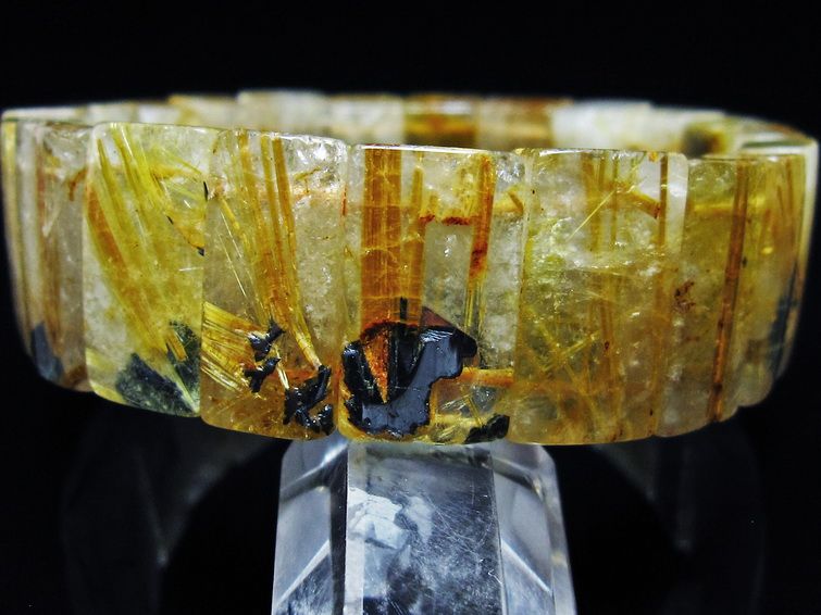 ゴールドタイチンルチル バングル [t107-4517] 3枚目