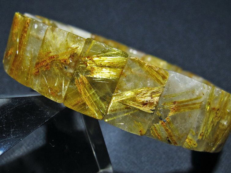 ゴールドタイチンルチル バングル [t107-4524] 2枚目