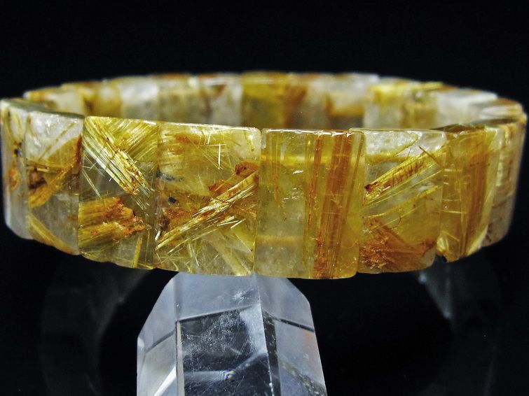 ゴールドタイチンルチル バングル [t107-4524] 3枚目