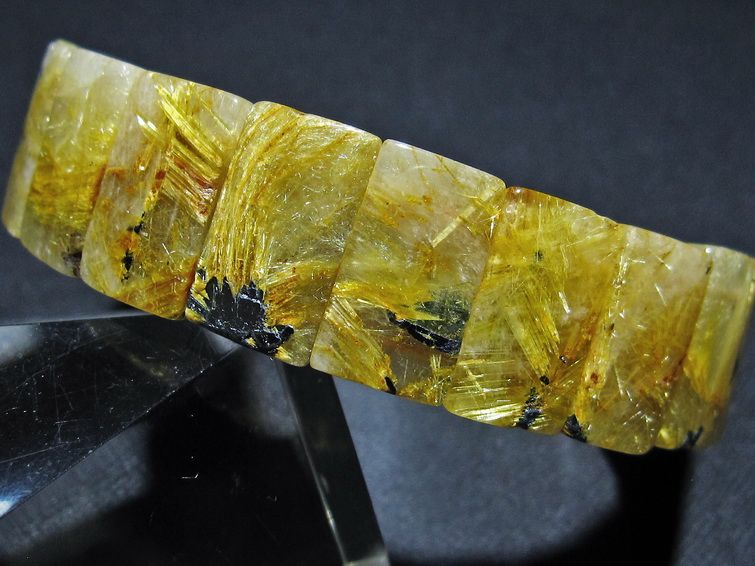 ゴールドタイチンルチル バングル [t107-4534] 2枚目