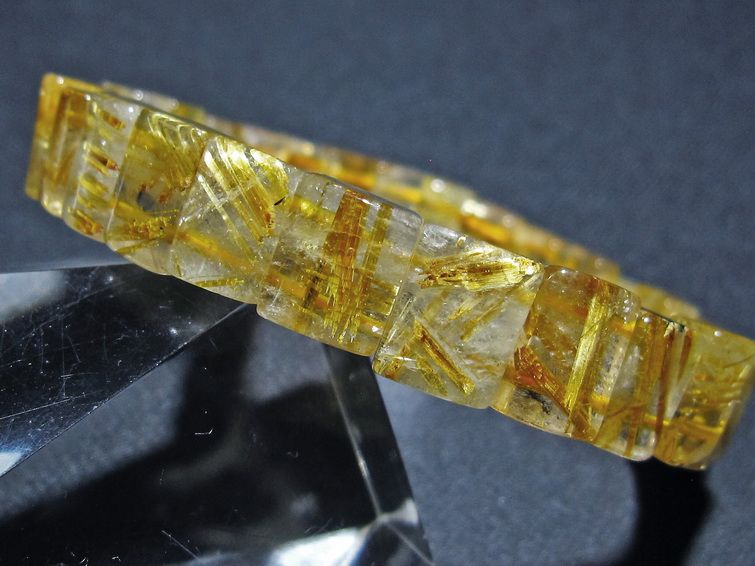 ゴールドタイチンルチル バングル [t107-4538] 2枚目