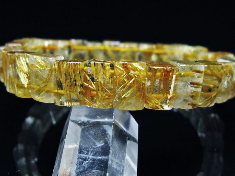 ゴールドタイチンルチル バングル [t107-4538] 3枚目