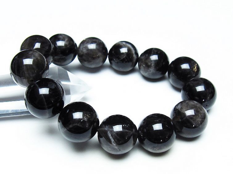 モリオン 純天然 黒水晶 ブレスレット 18mm [T112-7166] 1枚目