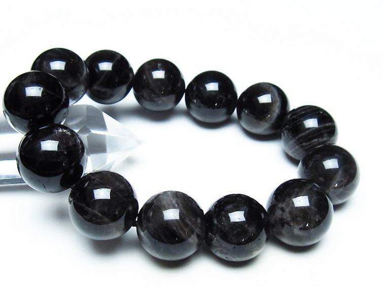 モリオン 純天然 黒水晶 ブレスレット 18mm [T112-7167] 1枚目
