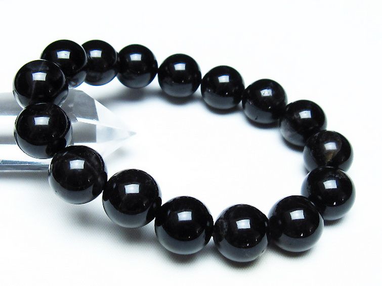 モリオン 純天然 黒水晶 ブレスレット 14mm [T112-7269] 1枚目