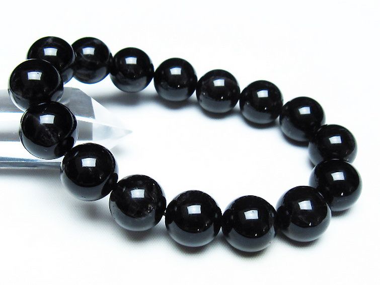 モリオン 純天然 黒水晶 ブレスレット 14mm [t112-7270] 1枚目