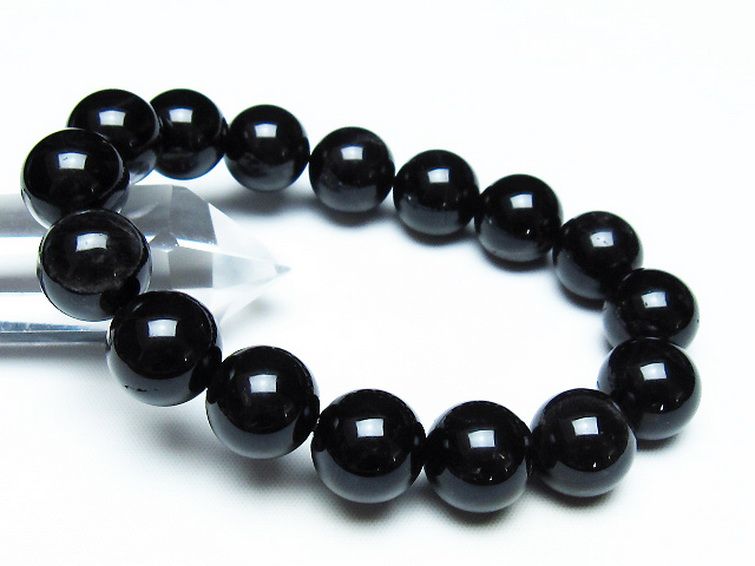 モリオン 純天然 黒水晶 ブレスレット 14mm [T112-7271] 1枚目