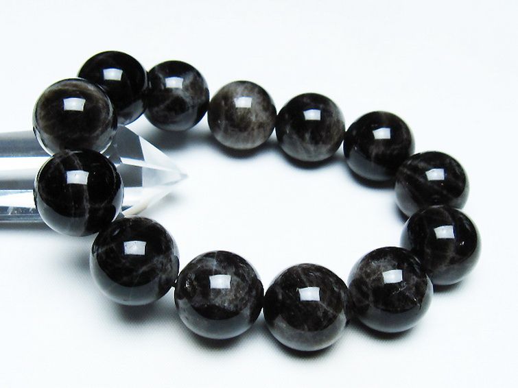 モリオン 純天然 黒水晶 ブレスレット 18mm [t112-7369] 1枚目