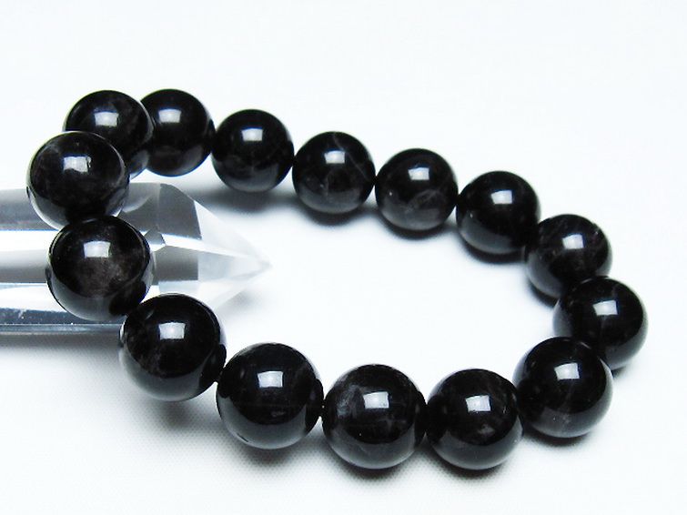 モリオン 純天然 黒水晶 ブレスレット 14mm [T112-7423] 1枚目