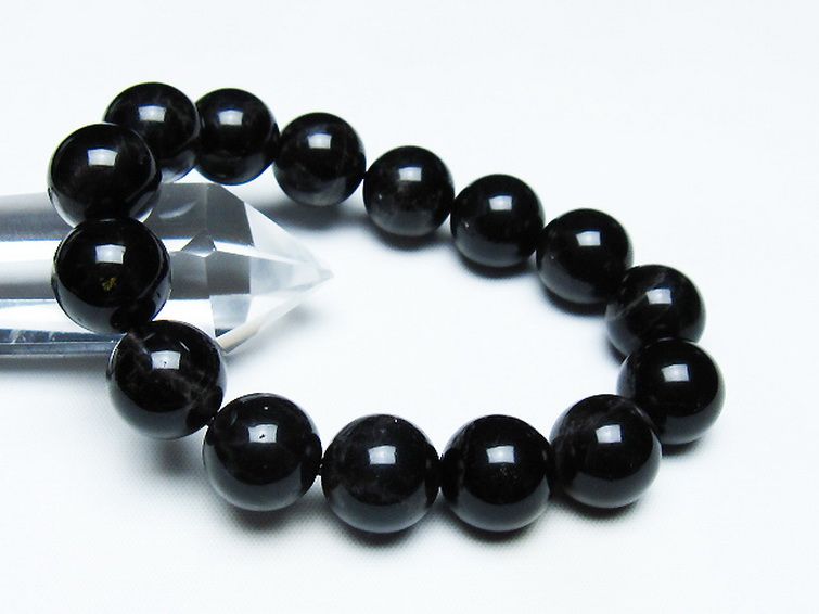 モリオン 純天然 黒水晶 ブレスレット 14mm [T112-7427] 1枚目