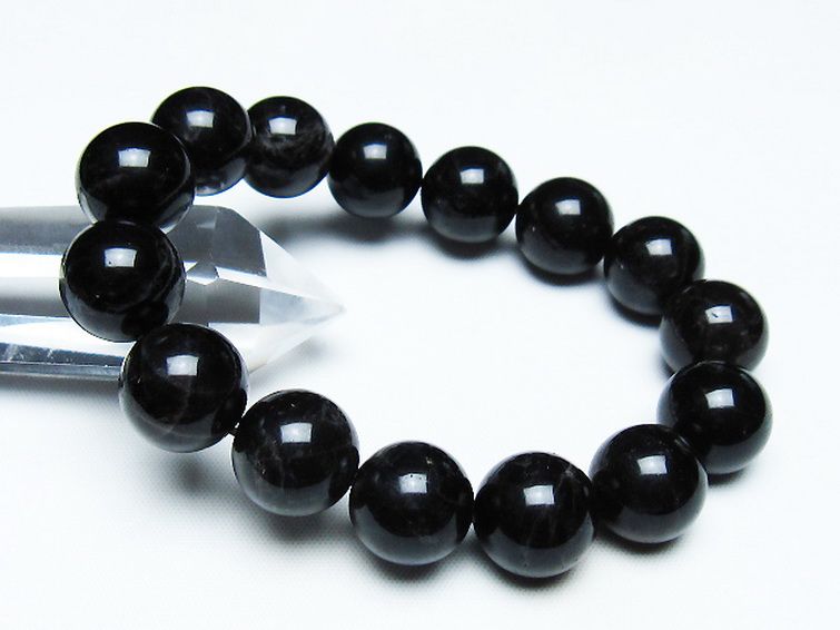 モリオン 純天然 黒水晶 ブレスレット 14mm [T112-7436] 1枚目