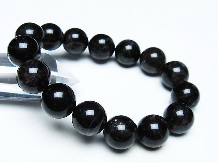モリオン 純天然 黒水晶 ブレスレット 14mm [t112-7437] 1枚目