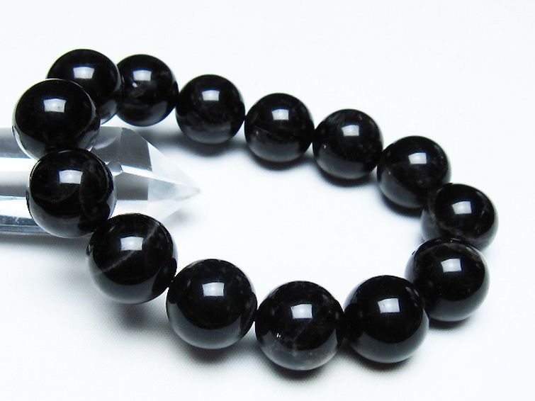 モリオン 純天然 黒水晶 ブレスレット 16mm [T112-7440] 1枚目