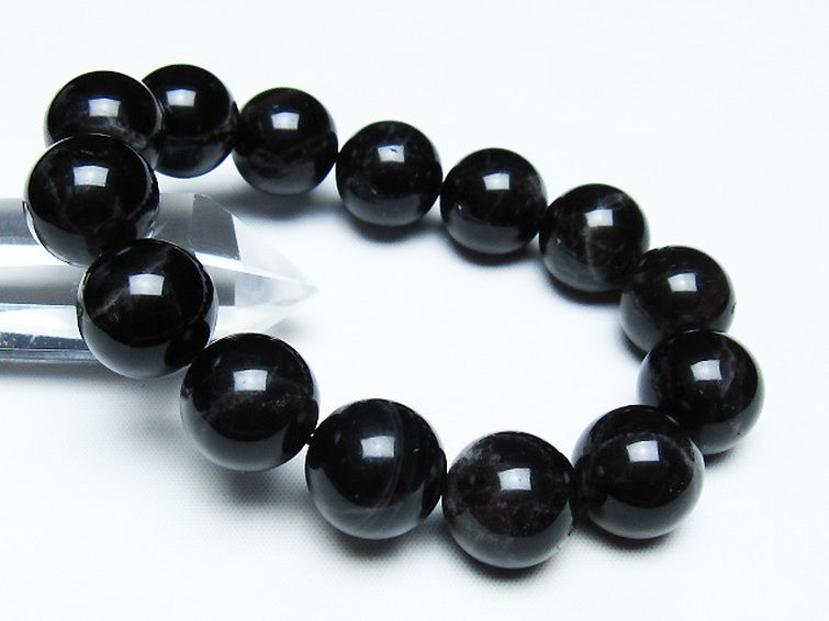 モリオン 純天然 黒水晶 ブレスレット 16mm [T112-7441] 1枚目