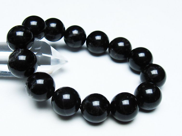モリオン 純天然 黒水晶 ブレスレット 16mm [T112-7446] 1枚目