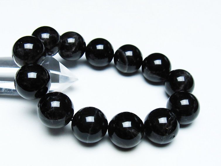 モリオン 純天然 黒水晶 ブレスレット 18mm [T112-7452] 1枚目