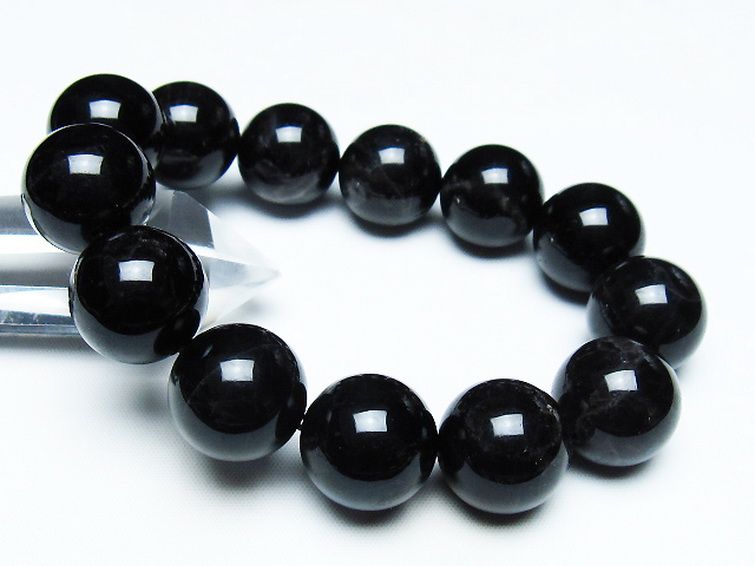 モリオン 純天然 黒水晶 ブレスレット 18mm [T112-7453] 1枚目
