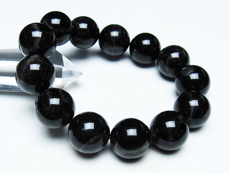 モリオン 純天然 黒水晶 ブレスレット 18mm [T112-7454] 1枚目