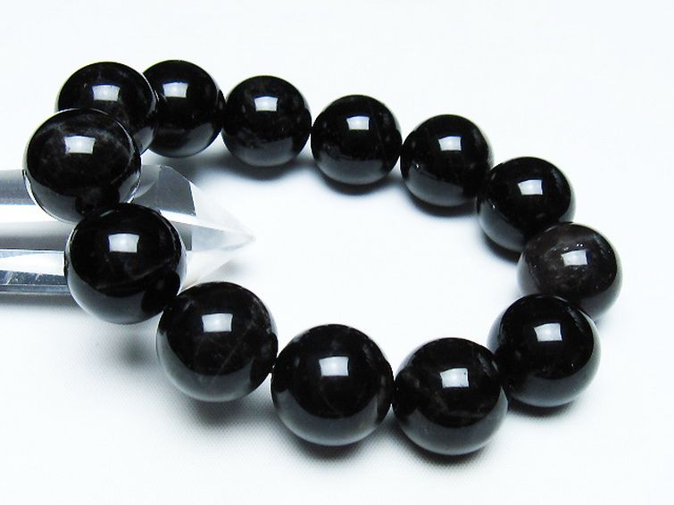 モリオン 純天然 黒水晶 ブレスレット 18mm [t112-7455] 1枚目