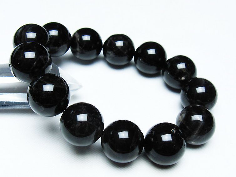 モリオン 純天然 黒水晶 ブレスレット 18mm [T112-7458] 1枚目