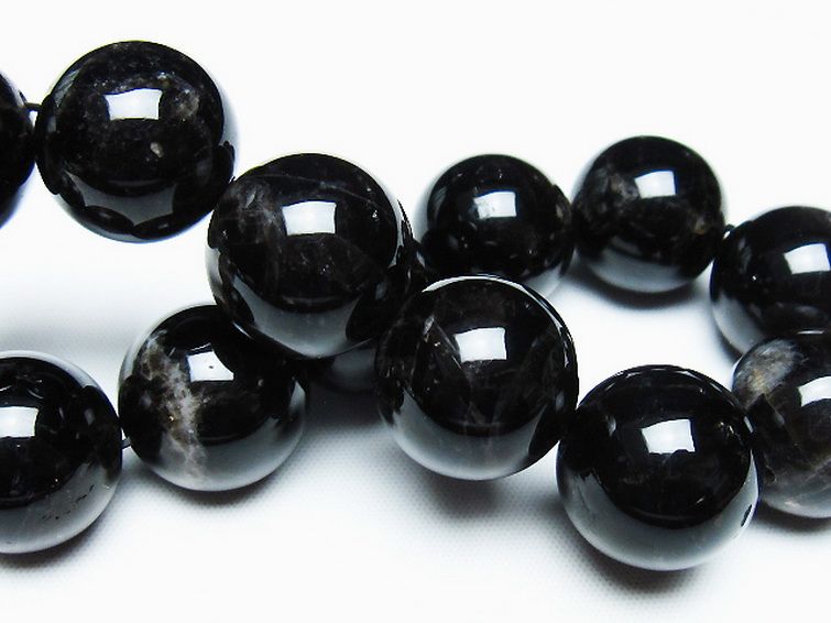 モリオン 純天然 黒水晶 ブレスレット 18mm [T112-7458] 2枚目