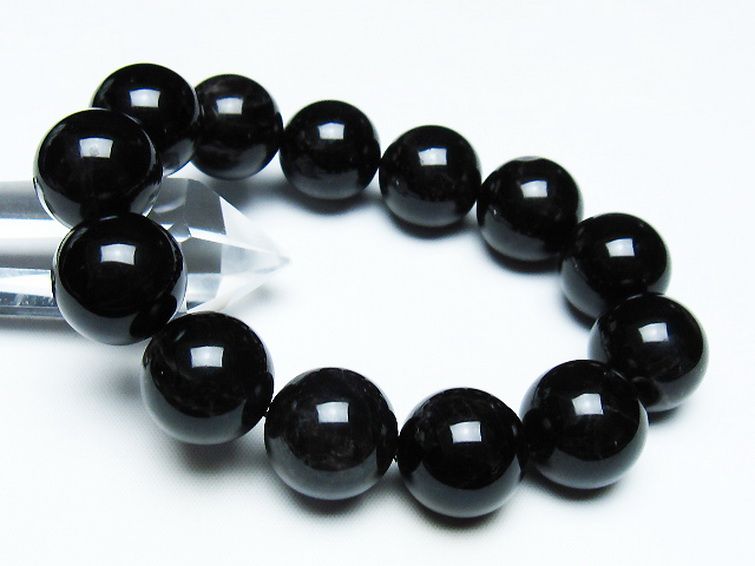 モリオン 純天然 黒水晶 ブレスレット 18mm [T112-7459] 1枚目