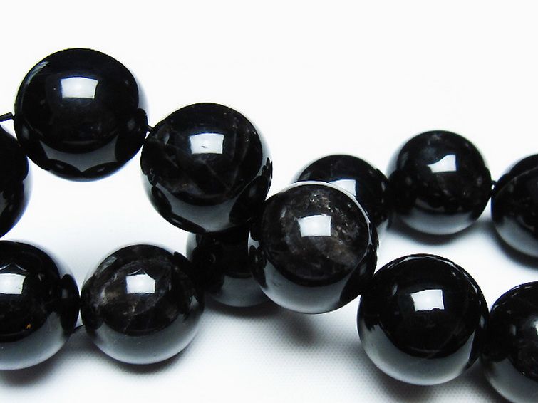 モリオン 純天然 黒水晶 ブレスレット 18mm [t112-7459]