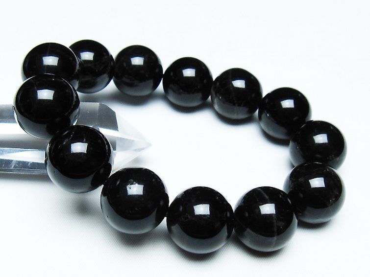 モリオン 純天然 黒水晶 ブレスレット 18mm [T112-7462] 1枚目