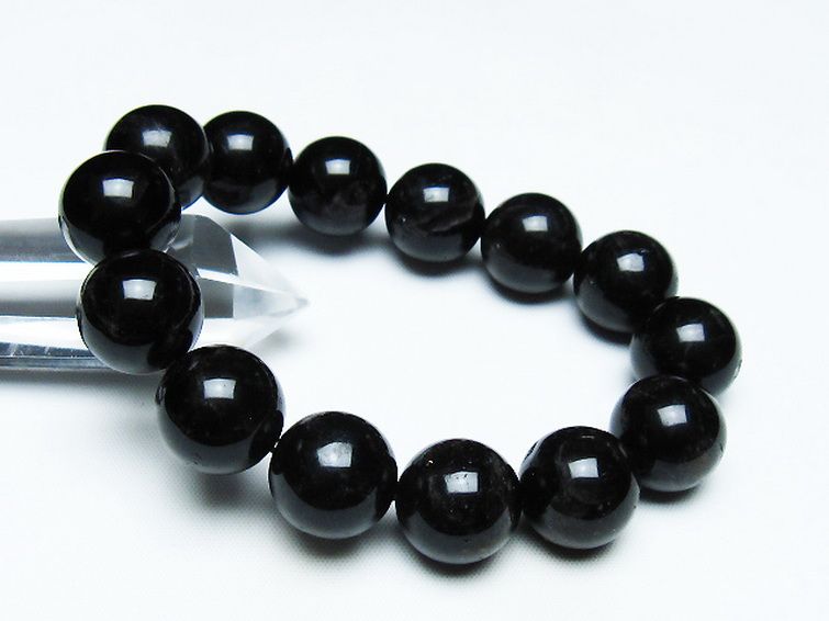 モリオン 純天然 黒水晶 ブレスレット 16mm [T112-7467] 1枚目