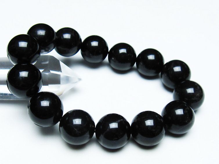モリオン 純天然 黒水晶 ブレスレット 16mm [T112-7468] 1枚目