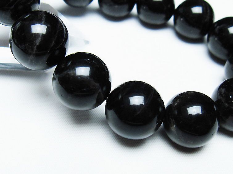 モリオン 純天然 黒水晶 ブレスレット 16mm [t112-7472] 3枚目